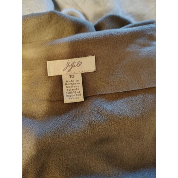 J. Jill Size 10 Faux Suede Taupe Brown Long Gadot Skirt, Super Soft Business Cas - Picture 2 of 5